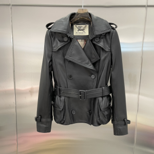 Burberry Leather Biker Jacket Black 