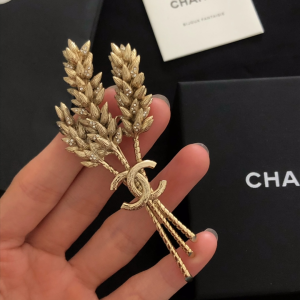 Chanel Brooch Chanel Gold Wheat CC Brooch 