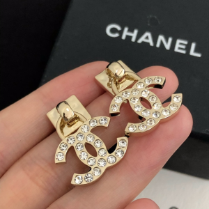 Chanel Earrings Chanel Crystals CC Logo Earrings 