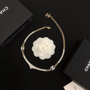 Chanel Necklace Chanel Crystals CC Chain Necklace 