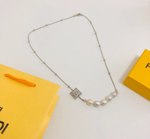 Fendi FF Charm Pearl Necklace 