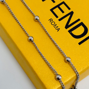 Luxury Womens Jewelry Fendi FF Charm Pearl Necklace A39PP165 AA159894