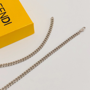 Luxury Womens Jewelry Fendi FF Charm Pearl Necklace A39PP165 AA159895