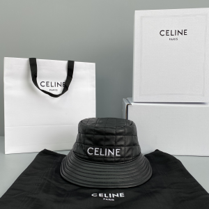 Celine 2021 Black Lambskin Bucket Hat 