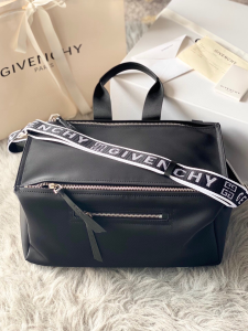 Givenchy Pandora Black Leather and Nylon Shoulder Bag Givenchy Pandora Black Leather and Nylon Shoulder Bag