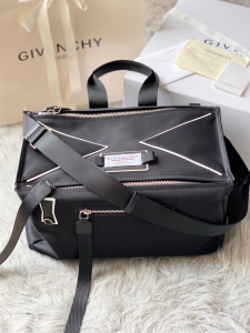 Givenchy Pandora Black Leather and Nylon Shoulder Bag Givenchy Pandora Black Leather and Nylon Shoulder Bag