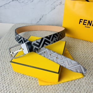 Fendi Mens FF Logo Leather Belt 35MM 