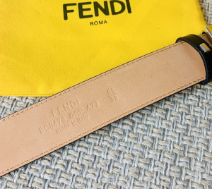 Luxury Mens Belts Fendi Mens FF Logo Leather Belt 35MM A175PP240 AA160642