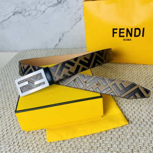Fendi Mens FF Logo Leather Belt 35MM 