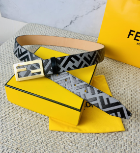 Fendi Mens FF Logo Leather Belt 35MM 