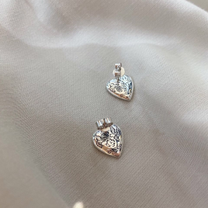 Luxury Womens Jewelry Gucci Earring Gucci Silver Heart Earrings A152PP160 AA160610