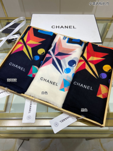 Luxury Womens Scarf Chanel Wardrobe Silk Scarf in Black 110x200CM A151PP260 AA160336