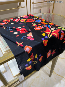 Luxury Womens Scarf Chanel Wardrobe Silk Scarf in Black 110x200CM A151PP260 AA160336