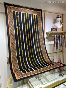 Fendi FF Belt Print Silk Scarf Black 