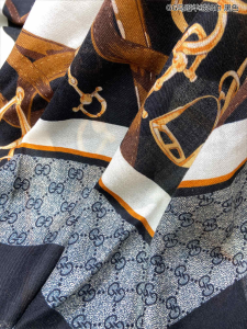 Luxury Womens Scarf Gucci GG Silk Scarf in Black 110x200CM A151PP260 AA160285