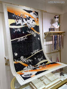 Hermes Space House Silk Scarf Black 