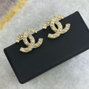 Chanel Earrings Chanel Gold Crystals CC Earrings 