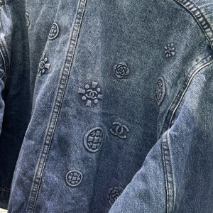 Luxury Womens Clothing Chanel 2021 Denim Blue Camellia Jacket SML A29PP780 AA160806