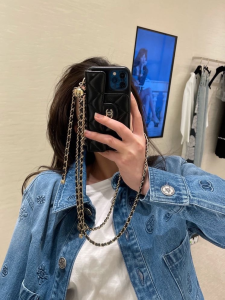 Luxury Womens Clothing Chanel 2021 Denim Blue Camellia Jacket SML A29PP780 AA160806