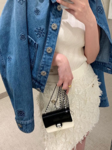 Luxury Womens Clothing Chanel 2021 Denim Blue Camellia Jacket SML A29PP780 AA160806