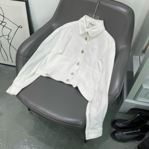 Chanel 2021 Denim White Camellia Jacket 