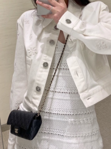 Luxury Womens Clothing Chanel 2021 Denim White Camellia Jacket SML A29PP780 AA160807