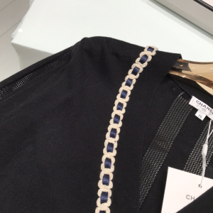 Luxury Womens Clothing Chanel Black Knit Cotton Cardigan SML A29PP580 AA160801