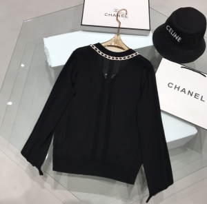 Luxury Womens Clothing Chanel Black Knit Cotton Cardigan SML A29PP580 AA160801