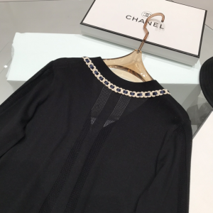 Luxury Womens Clothing Chanel Black Knit Cotton Cardigan SML A29PP580 AA160801