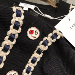 Luxury Womens Clothing Chanel Black Knit Cotton Cardigan SML A29PP580 AA160801