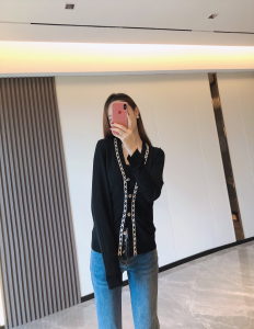 Luxury Womens Clothing Chanel Black Knit Cotton Cardigan SML A29PP580 AA160801