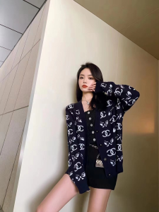 Luxury Womens Clothing Chanel CC Logo Knit Cardigans SML A29PP680 AA160804