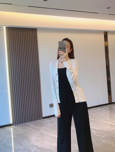 Luxury Womens Clothing Chanel White Knit Cotton Cardigan SML A29PP580 AA160802