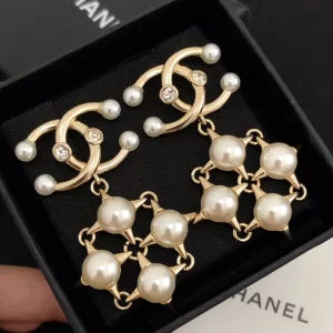 Chanel Earrings Chanel Gold CC and Pearls Earrings 