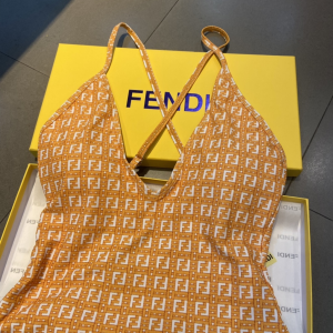 Luxury Womens Clothing Fendi FF Cotton Swimwear in Orange SML A144PP110 AA161079