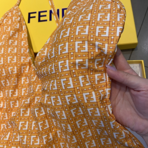 Luxury Womens Clothing Fendi FF Cotton Swimwear in Orange SML A144PP110 AA161079