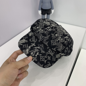 Luxury Womens Hats Louis Vuitton Monogram Denim Black Newsboy Cap A144PP65 AA161076