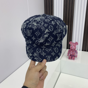 Luxury Womens Hats Louis Vuitton Monogram Denim Blue Newsboy Cap A144PP65 AA161075