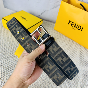 Luxury Mens Belt Fendi Mens FF Logo Jacquard Belt 38MM A175PP240 AA161364