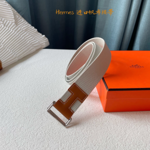 Luxury Mens Belt Hermes Nomade Knotted Style Belt in White 40MM A175PP240 AA161399