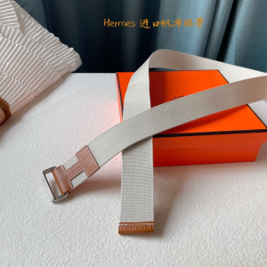 Luxury Mens Belt Hermes Nomade Knotted Style Belt in White 40MM A175PP240 AA161399
