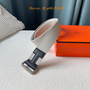 Luxury Mens Belt Hermes Nomade Knotted Style Belt in White 40MM A175PP240 AA161402