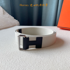 Luxury Mens Belt Hermes Nomade Knotted Style Belt in White 40MM A175PP240 AA161402