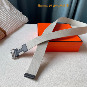 Luxury Mens Belt Hermes Nomade Knotted Style Belt in White 40MM A175PP240 AA161402