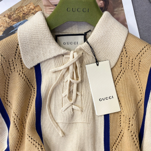 Luxury Womens Clothing Gucci GG Perforated Cotton Tops SML A154PP580 AA161355