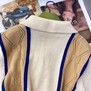 Luxury Womens Clothing Gucci GG Perforated Cotton Tops SML A154PP580 AA161355