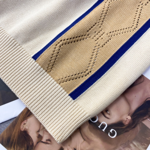 Luxury Womens Clothing Gucci GG Perforated Cotton Tops SML A154PP580 AA161355