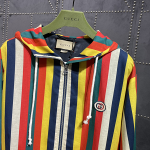 Luxury Womens Clothing Gucci Multicolor Stripes Hoodies Jacket SML A154PP580 AA161348