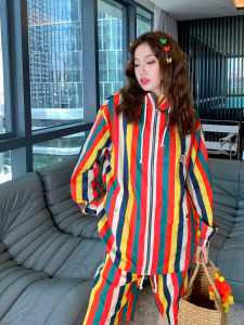 Luxury Womens Clothing Gucci Multicolor Stripes Hoodies Jacket SML A154PP580 AA161348