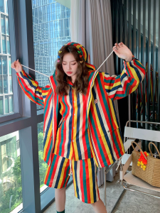 Luxury Womens Clothing Gucci Multicolor Stripes Hoodies Jacket SML A154PP580 AA161348